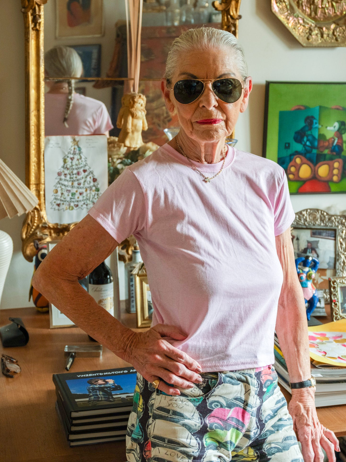 Nellie er 167 cm høj og bruger størrelse S. | lyserød