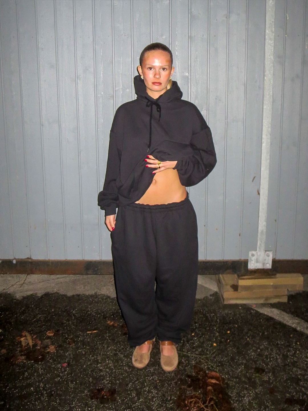 Alberte er 166 cm høj og bruger størrelse XXL.