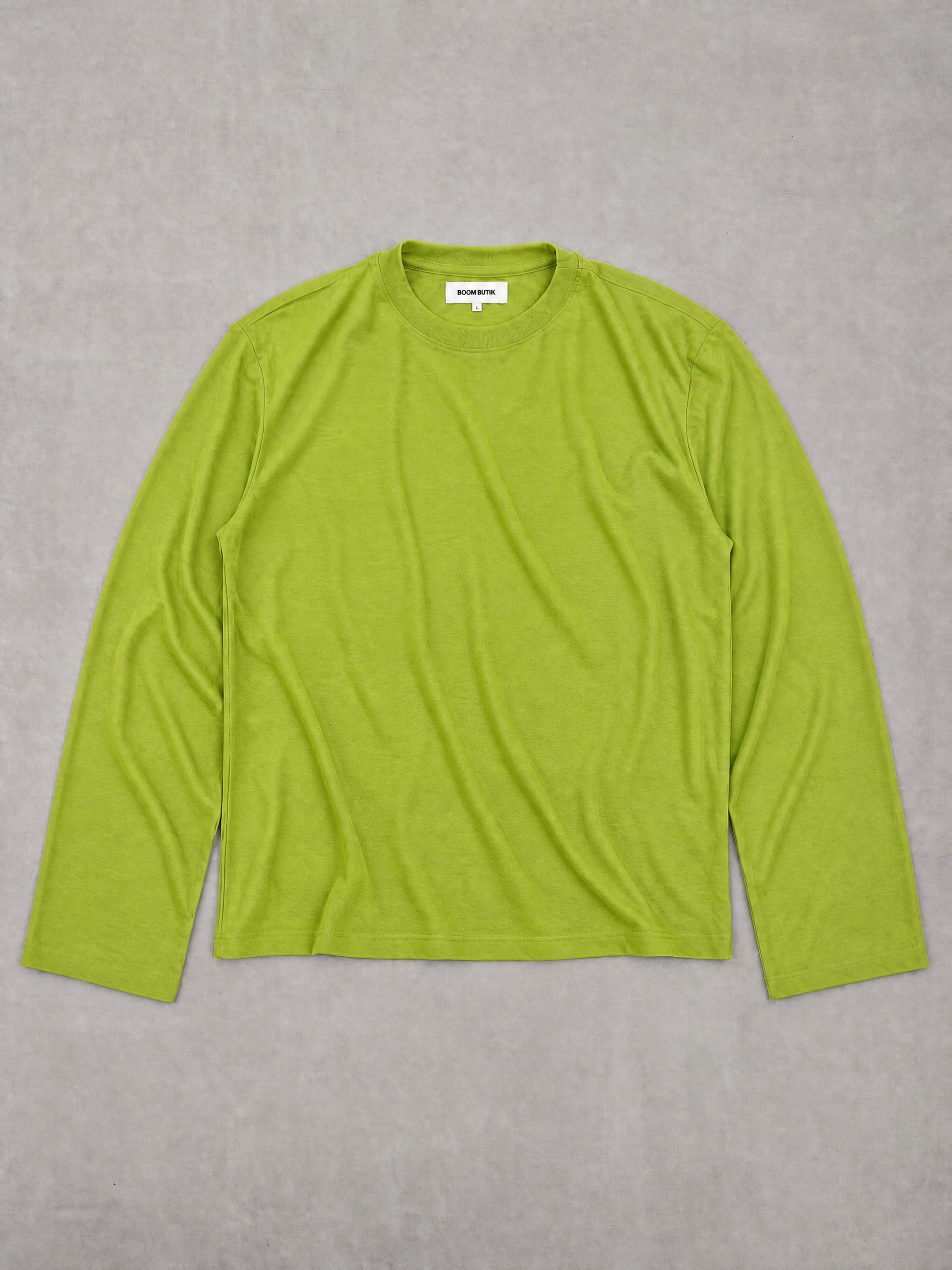langærmet t-shirt. | limegrøn