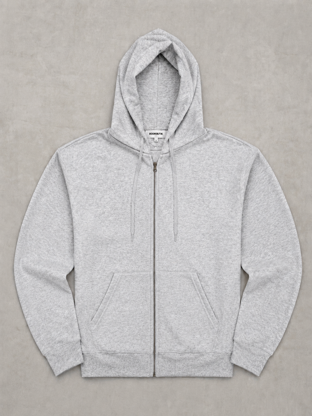 Hoodie med lynlås. Kh Boom | grå