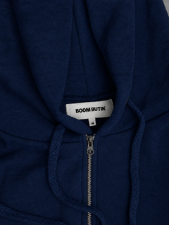 Hoodie med lynlås. Kh Boom | mørkeblå