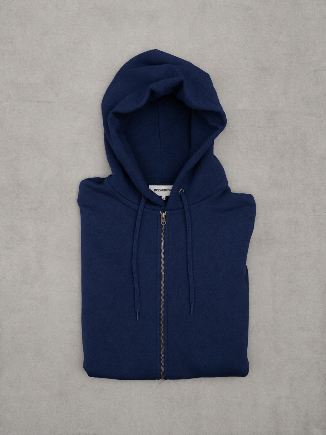 Hoodie med lynlås. Kh Boom | mørkeblå