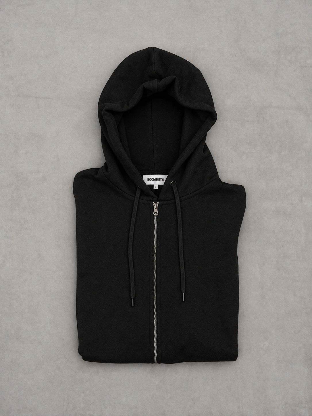 Hoodie med lynlås. Kh Boom | sort