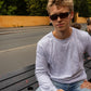 Peter er 188 cm høj og bruger størrelse XL. | grå