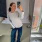 Celine er 168 cm høj og bruger størrelse S. | grå
