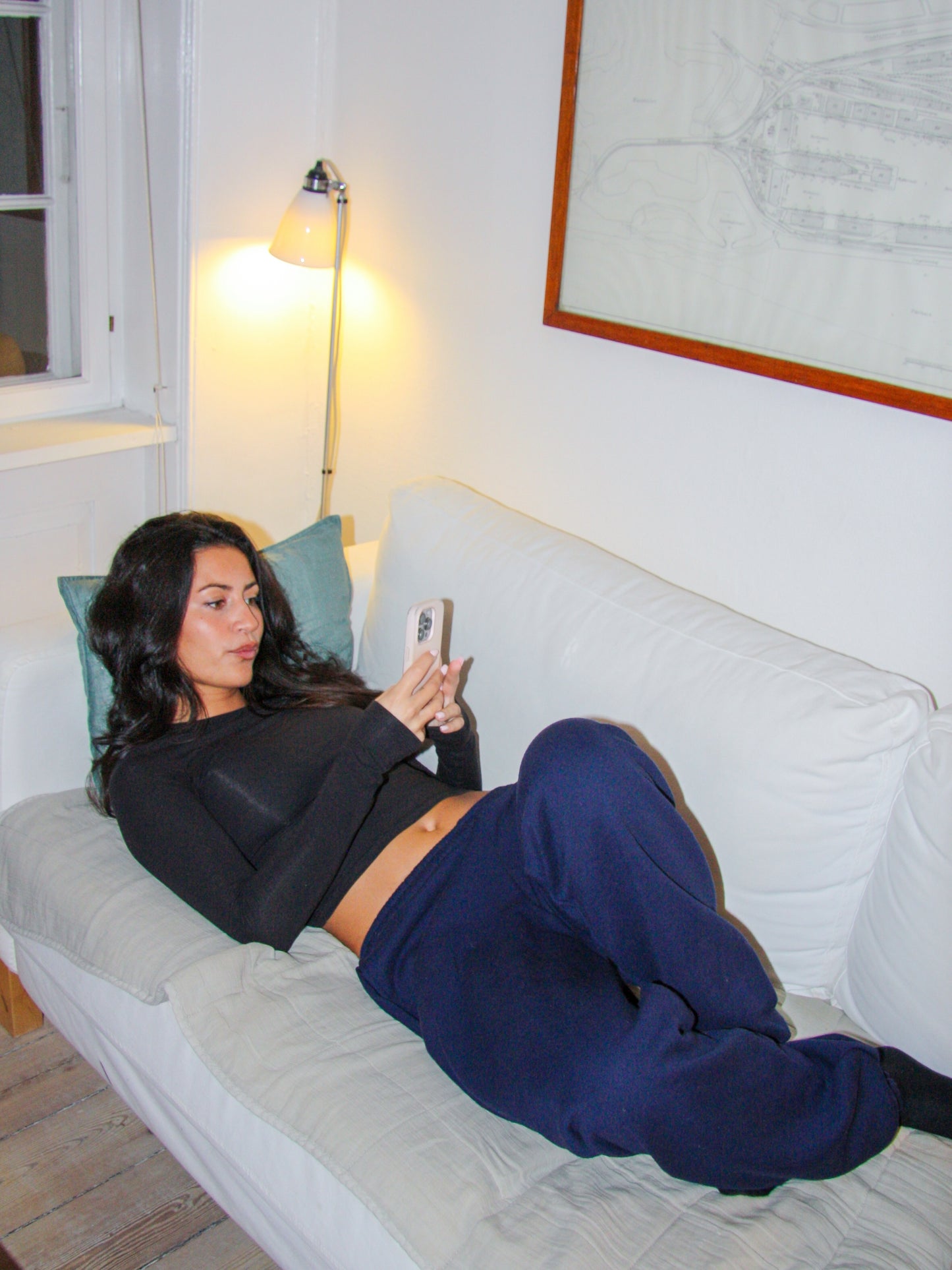 Sofie 165 cm og bruger størrelse S. | med mørkeblå