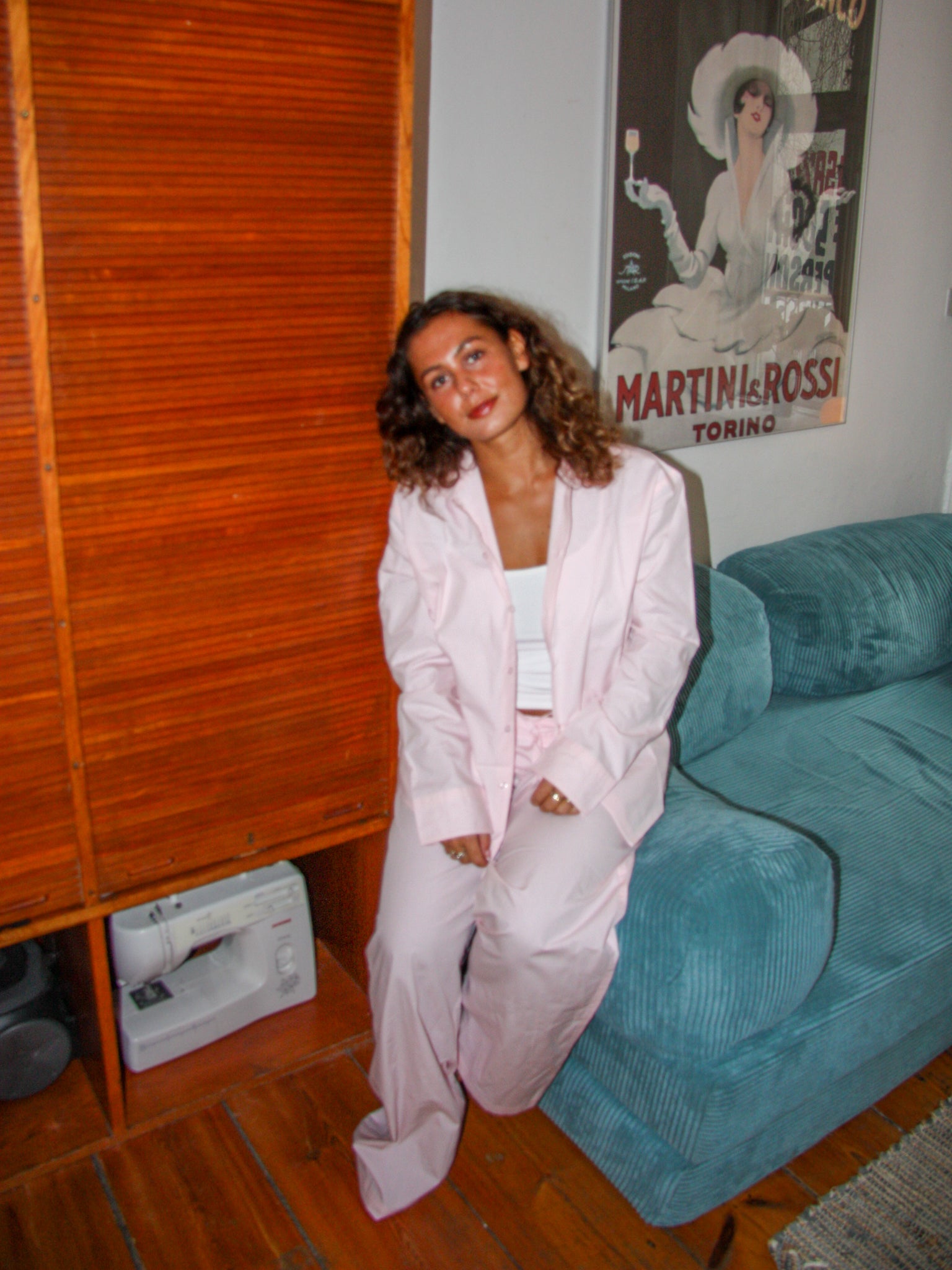 Anna er 175 cm høj og bruger størrelse M. | lyserød