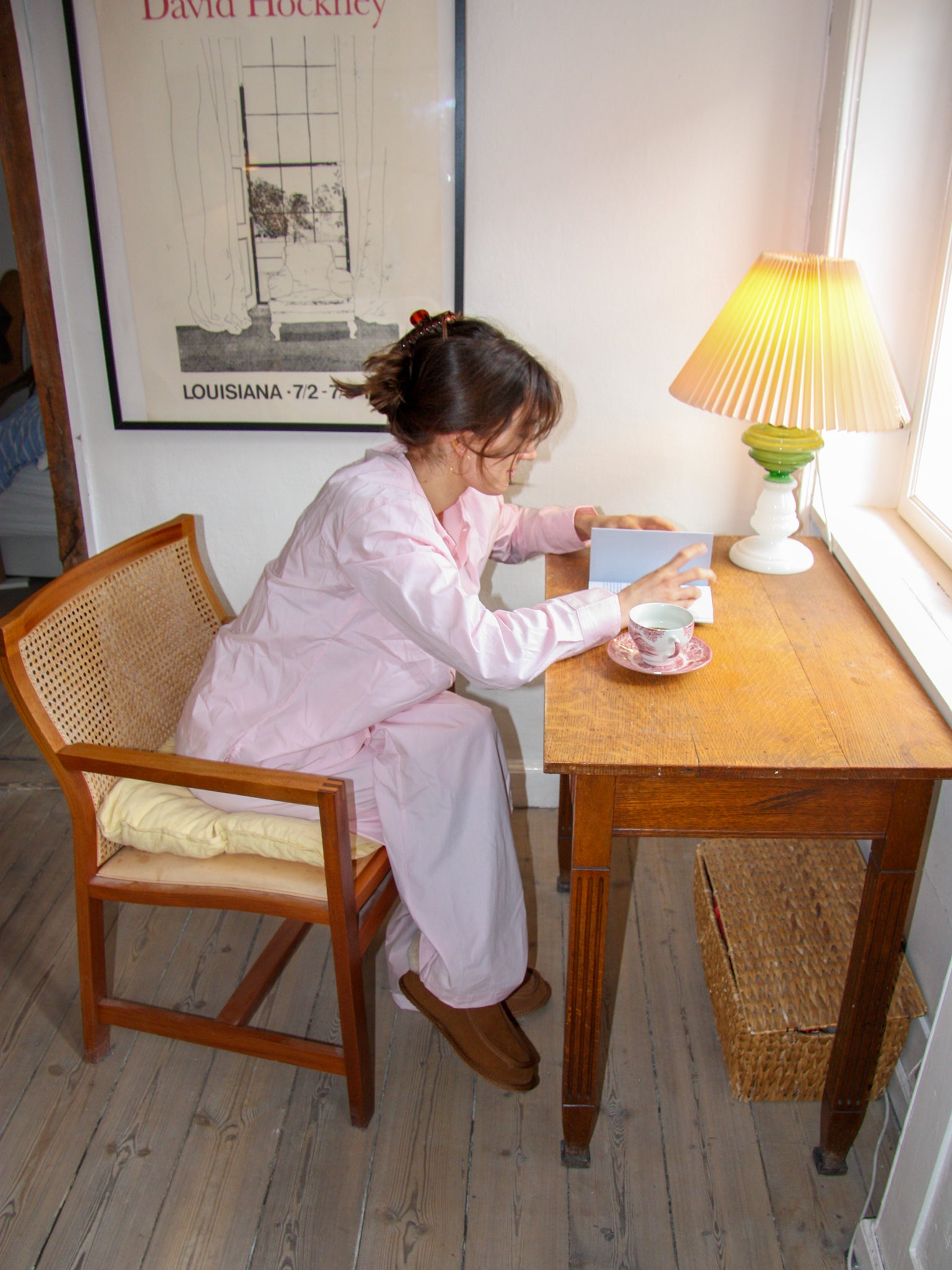 Carla er 168 cm høj og bruger størrelse S. | lyserød