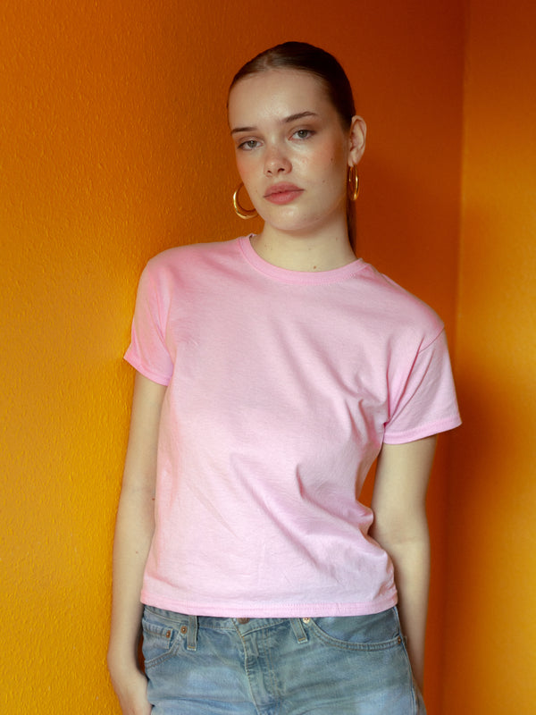 Mathilde er 167 cm høj og bruger størrelse S. | lyserød