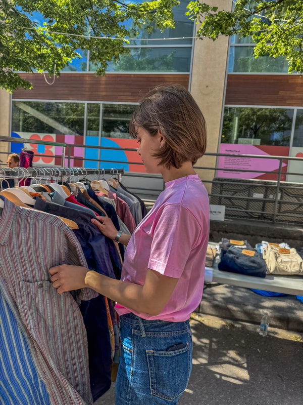 Karin er 165 cm høj og bruger størrelse S. | lyserød