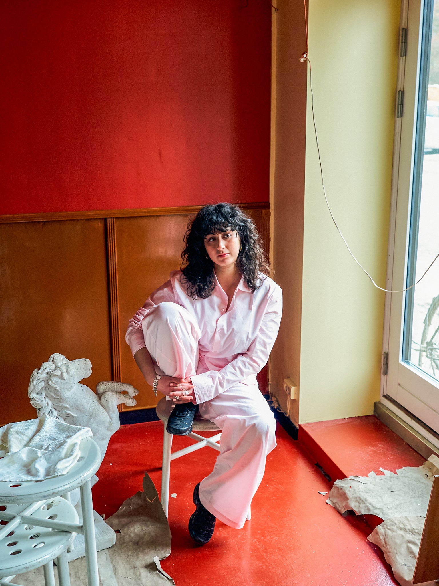 Mina er 165 cm høj og bruger størrelse L. | lyserød