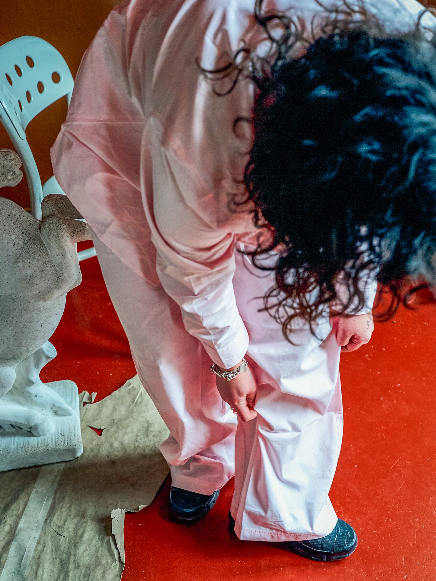 Mina er 165 cm høj og bruger størrelse M. | lyserød