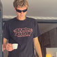  | kortærmet t-shirt: lyserød på sort
